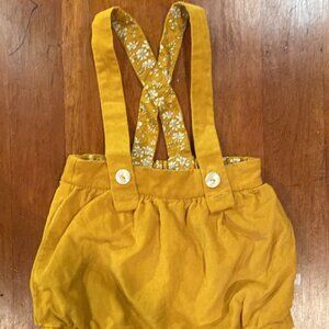 Jacadi Paris Mustard Corduroy Baby Romper (6M, Girls)
